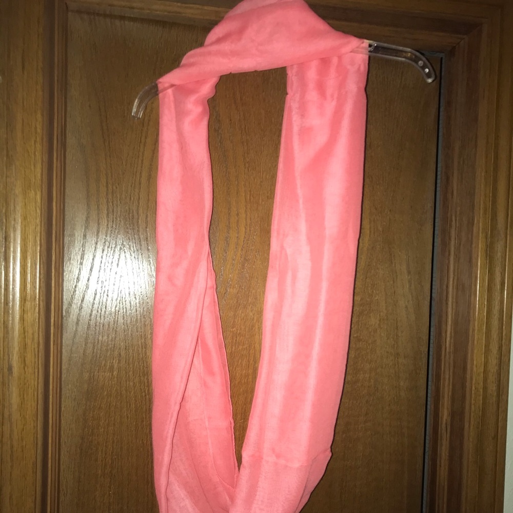 Infinity scarf light orange sheer